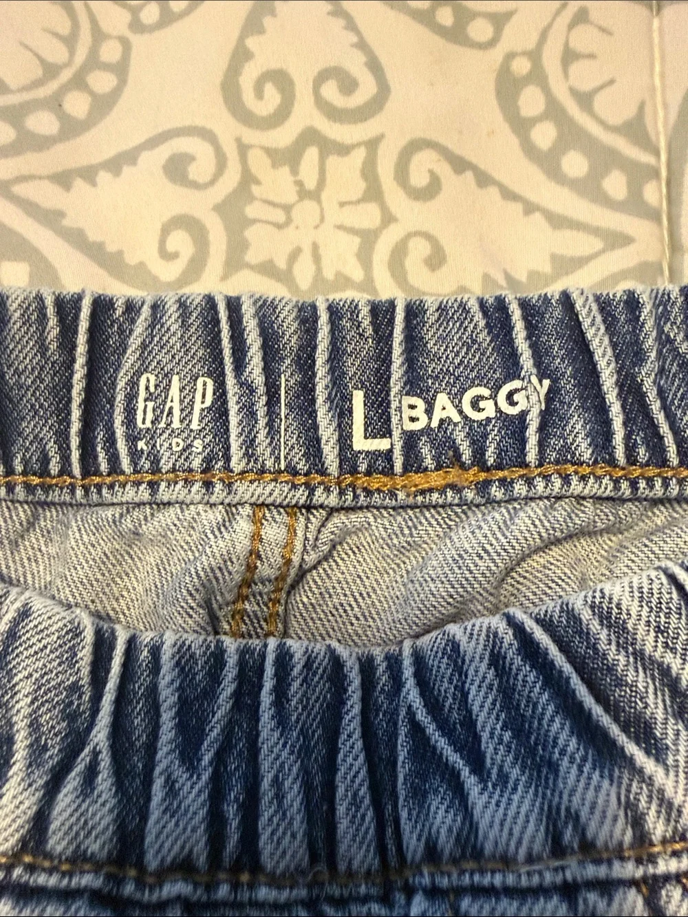 Classic Light Blue Girls Elastic Waist Jeans